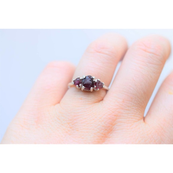 alternative engagement ring raw ruby jewelry for wife daughter natural r… - Picture 5 of 8
